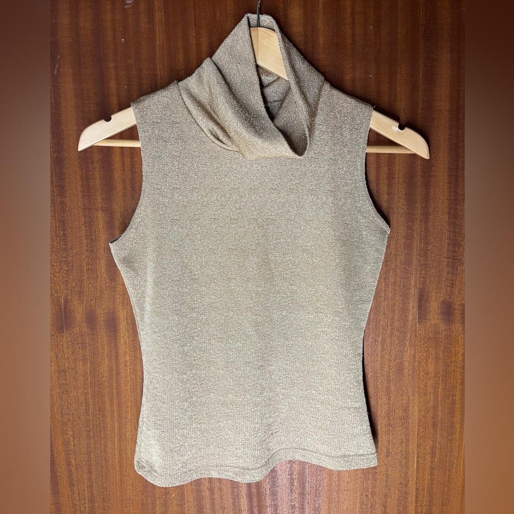 Vintage Gold Turtle Neck Top